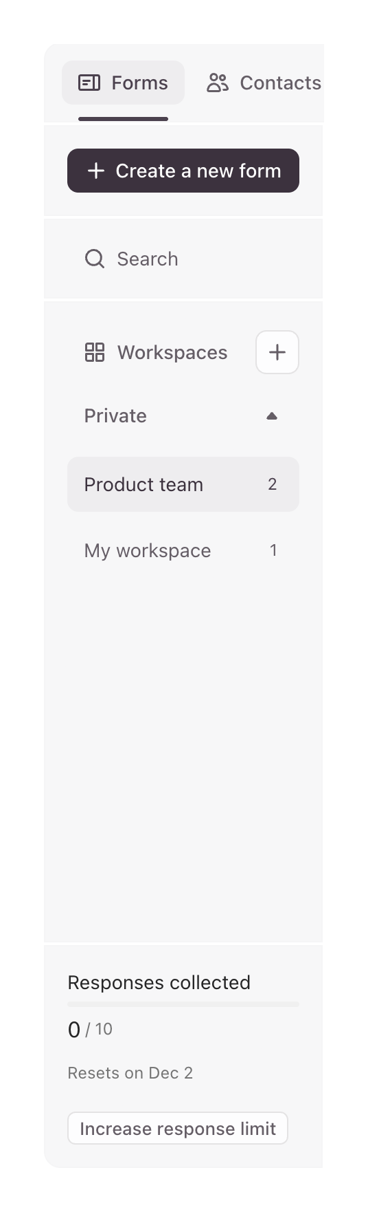 Typeform
				vertical navigation ui component