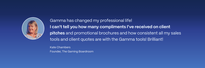 Gamma
				testimonial ui component