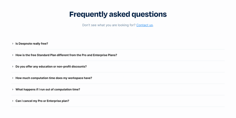 Deepnote
				faq ui component