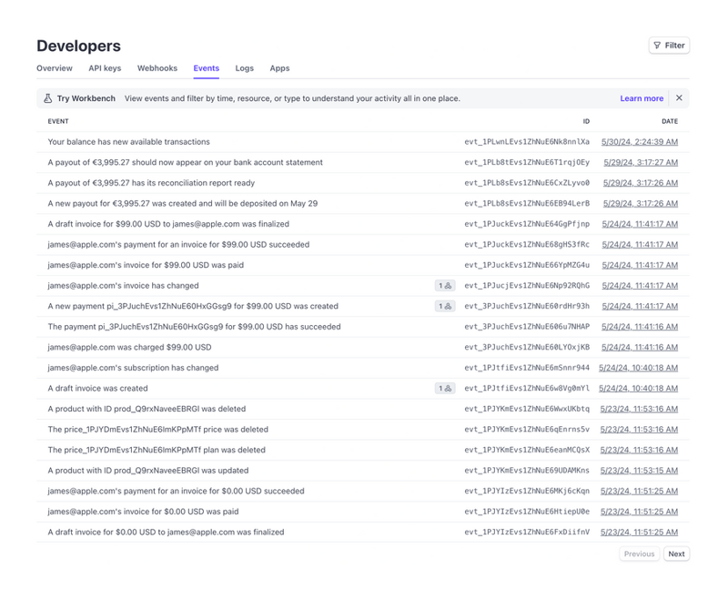 Stripe
				table ui component