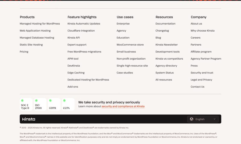 Kinsta
				footer ui component