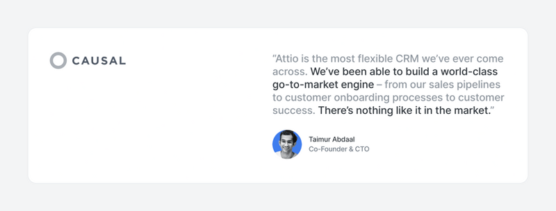 Attio
				testimonial ui component