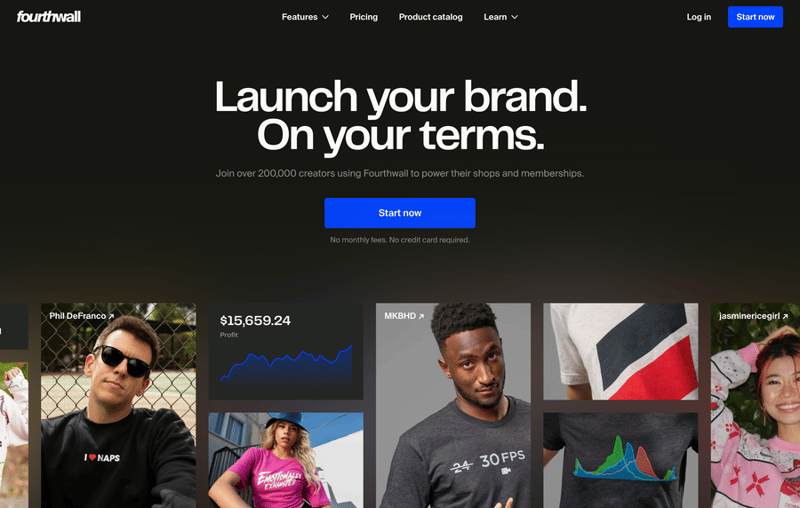 Fourthwall
				hero section ui component