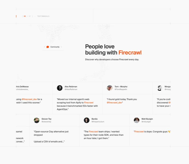 Firecrawl
				testimonial ui component