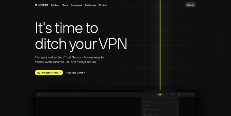 Twingate
				hero section ui component