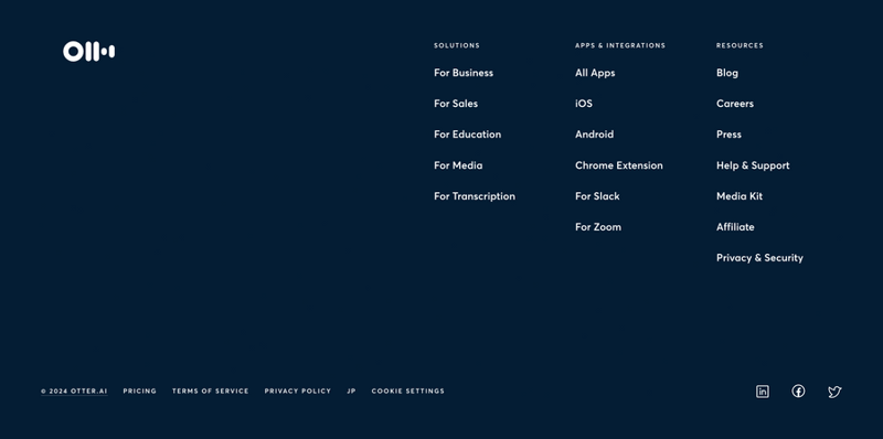 Otter
				footer ui component