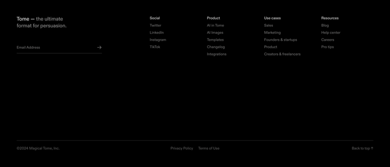 Tome
				footer ui component