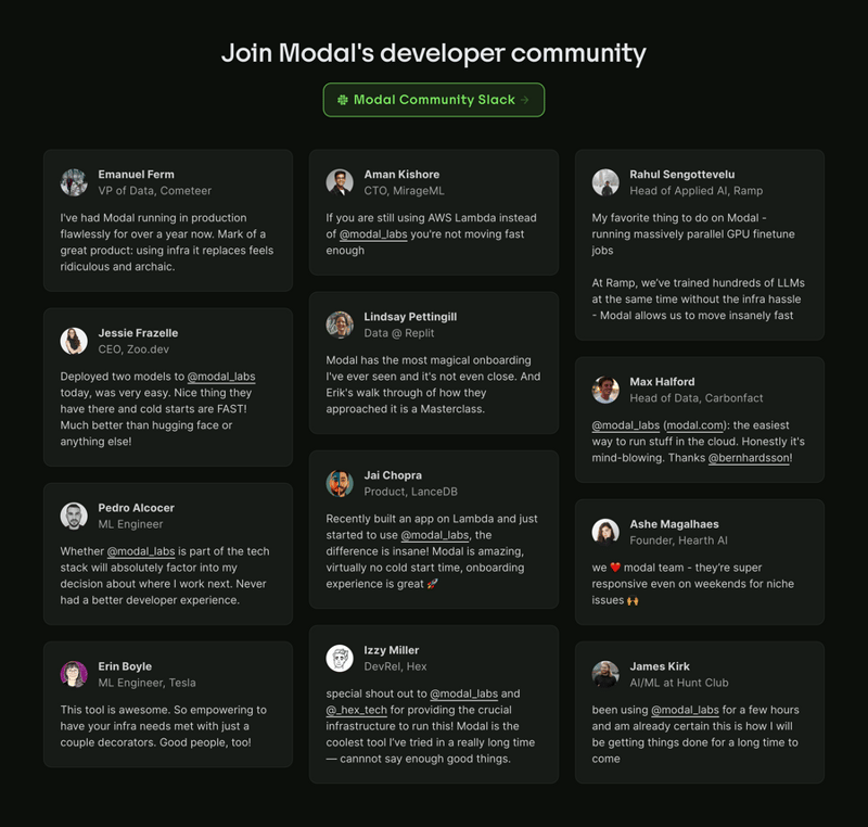 Modal
				testimonial ui component