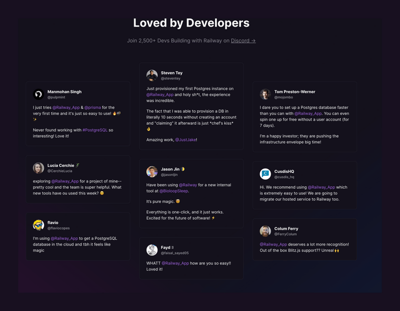 Railway
				social proof ui component