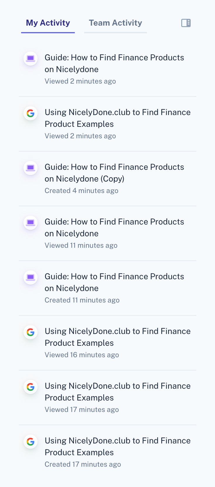 Scribe
				timeline & history ui component