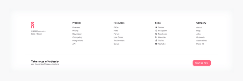 Supernotes
				footer ui component