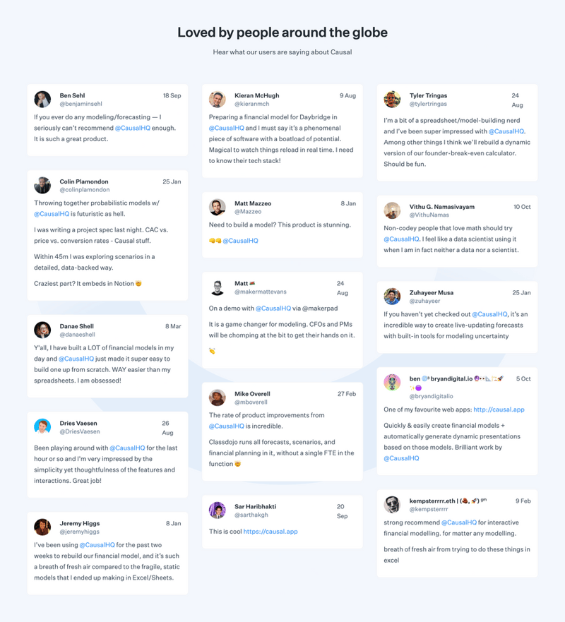 Causal
				testimonial ui component