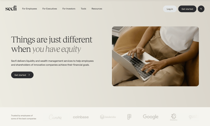 Secfi
				hero section ui component