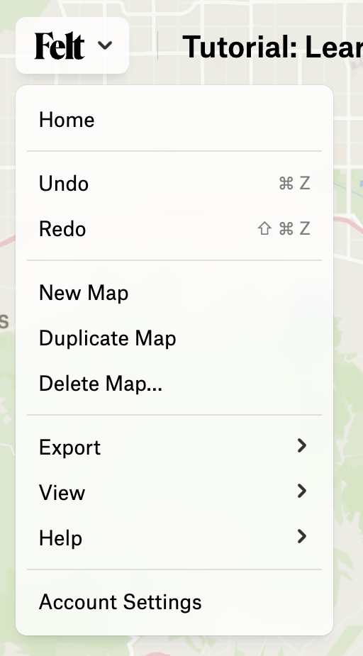 Felt
				dropdown menu ui component