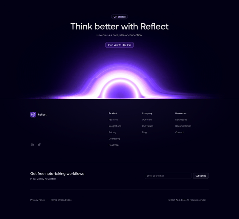 Reflect
				footer ui component