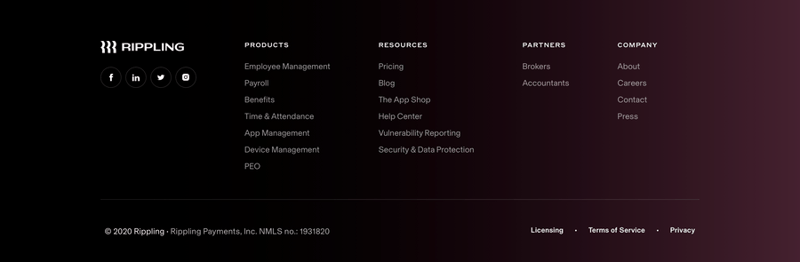 Rippling
				footer ui component