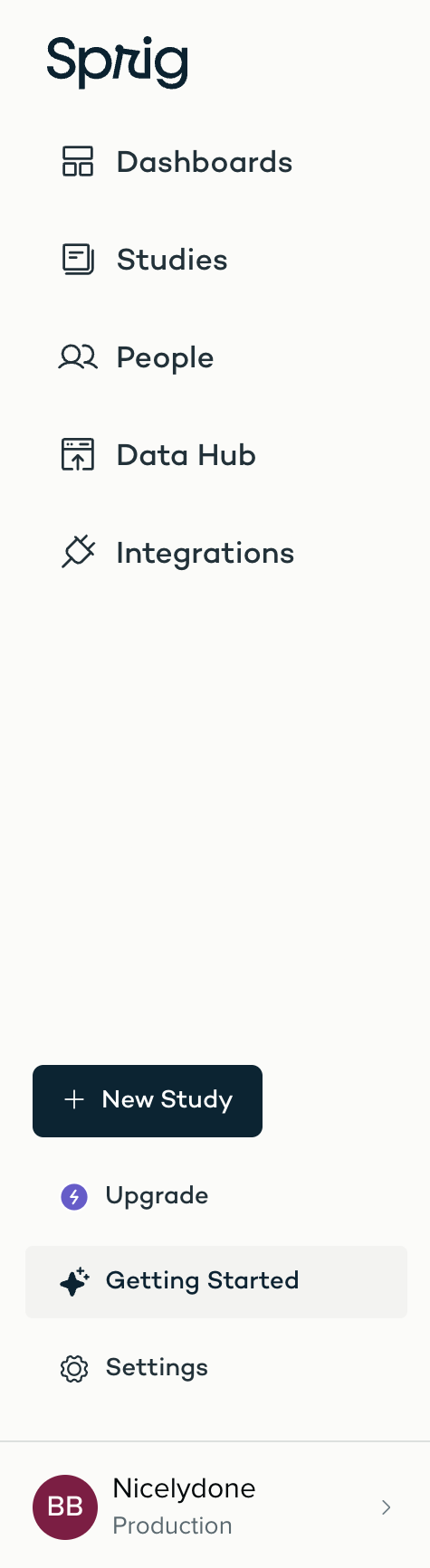 Sprig
				vertical navigation ui component