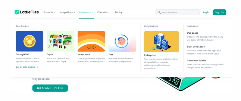 Lottie
				flyout menu ui component