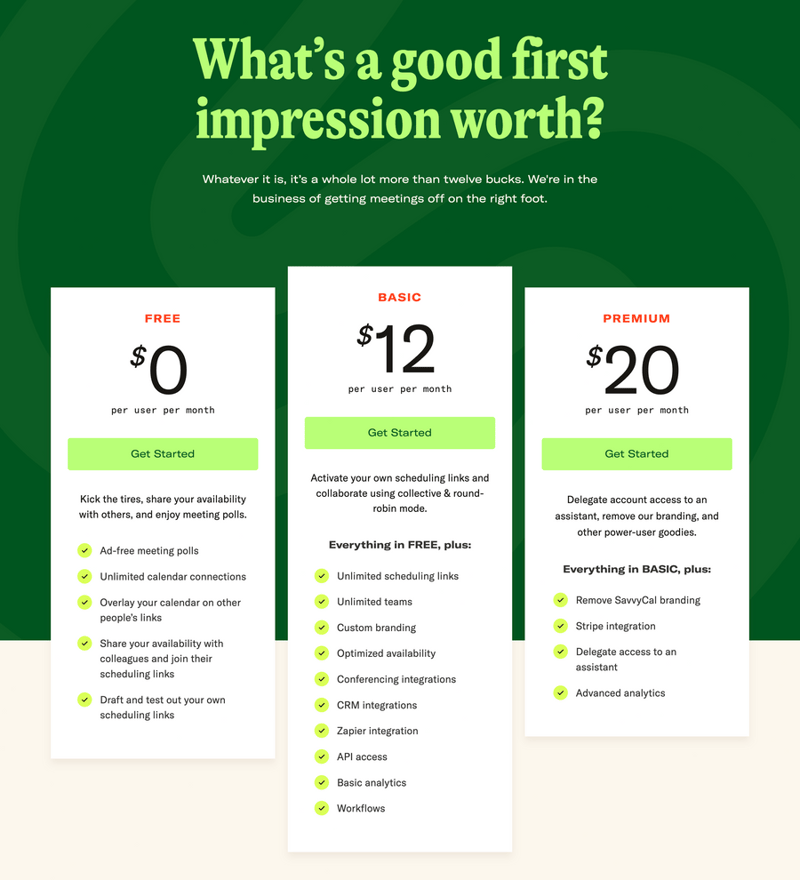 SavvyCal
				pricing section ui component