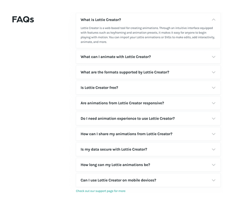 Lottie
				faq ui component