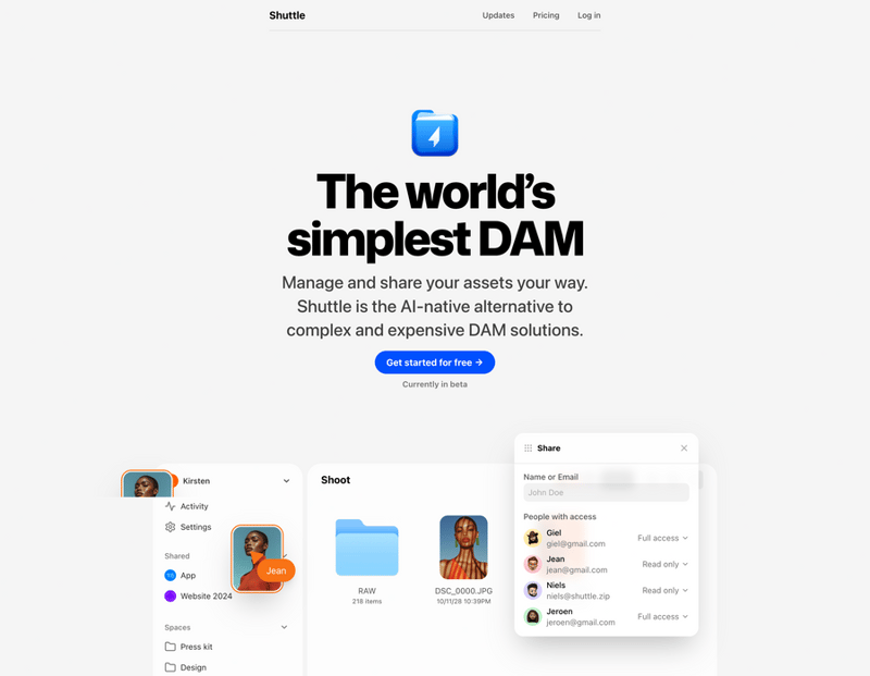 Shuttle
				hero section ui component