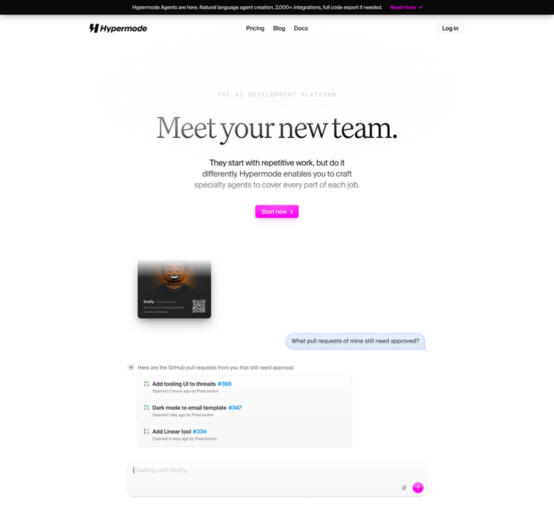 Hypermode
				hero section ui component