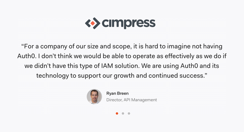 Auth0
				testimonial ui component