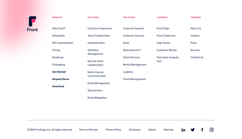 Front
				footer ui component