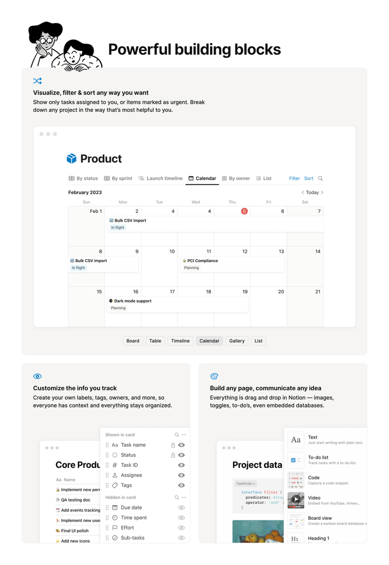 Notion
				bento box ui component