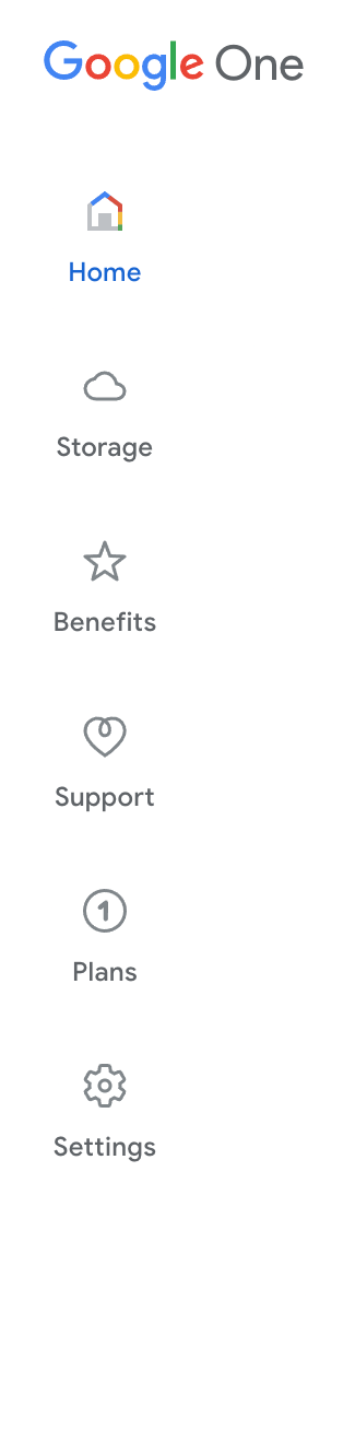 Google One
				vertical navigation ui component
