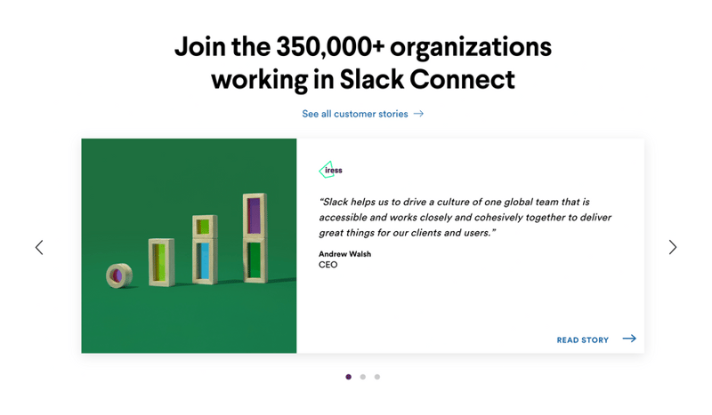 Slack
				testimonial ui component