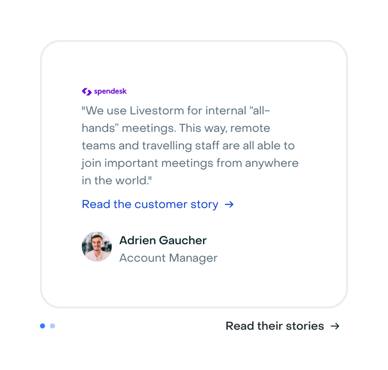 Livestorm
				testimonial ui component