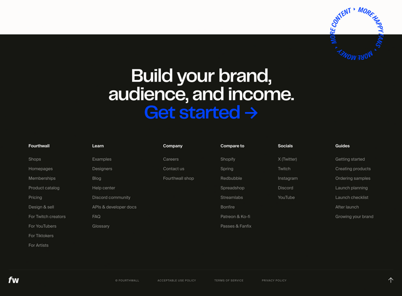 Fourthwall
				footer ui component