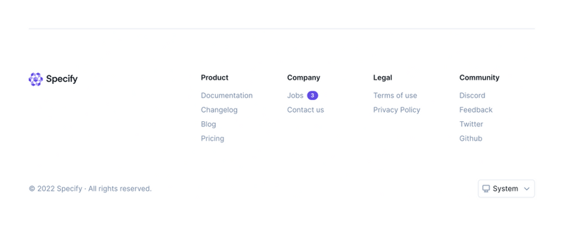 Specify
				footer ui component
