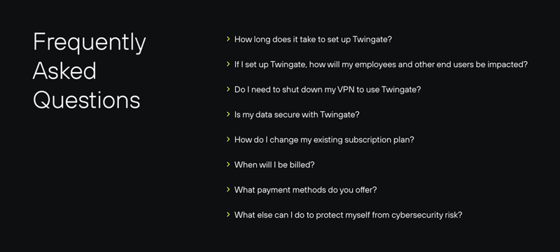Twingate
				faq ui component