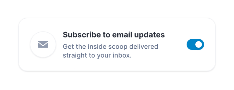 Daybridge
				newsletter signup form ui component