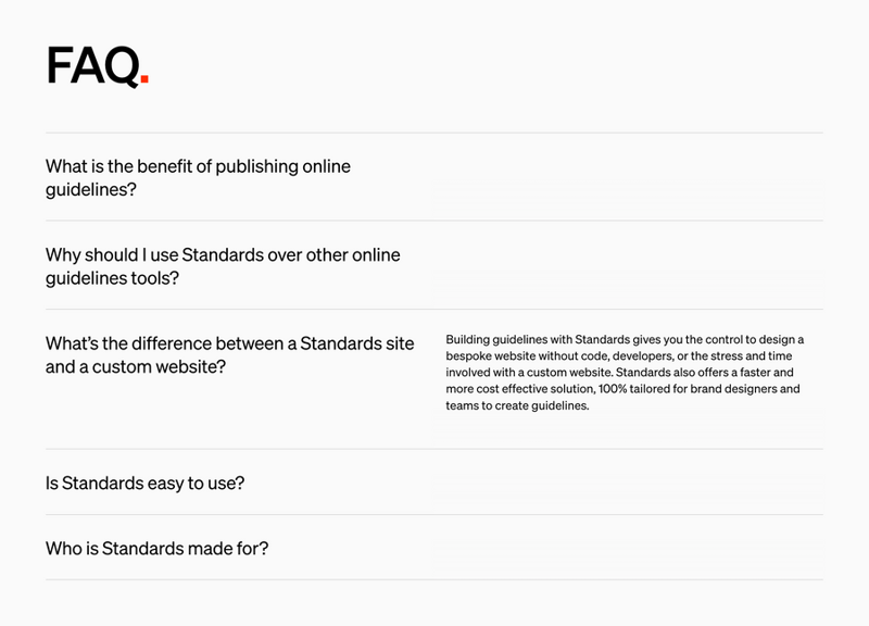 Standards
				faq ui component