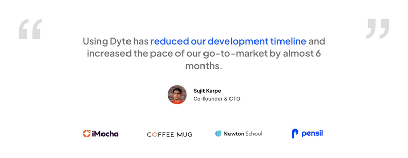 Dyte
				testimonial ui component
