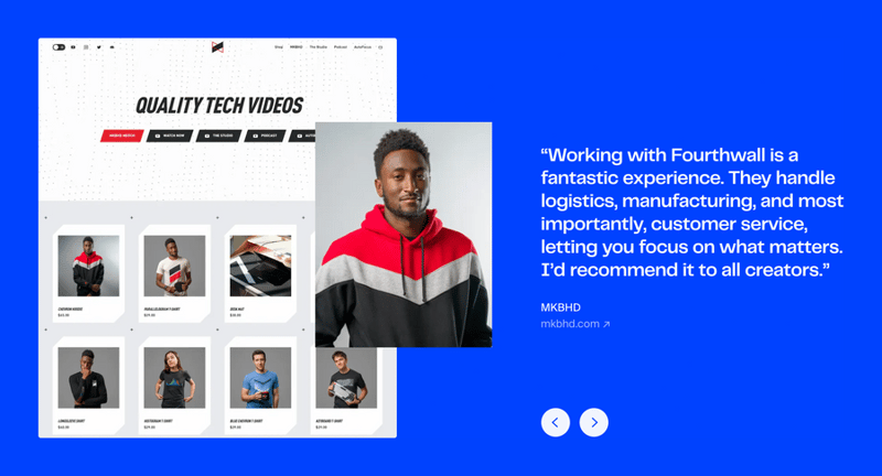 Fourthwall
				testimonial ui component