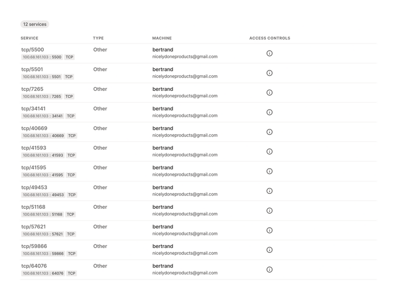 Tailscale
				table ui component