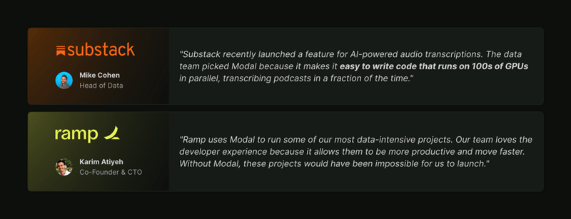 Modal
				testimonial ui component