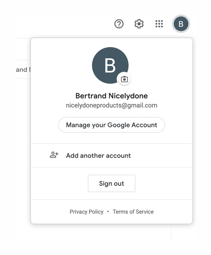 Google Mail
				dropdown menu ui component