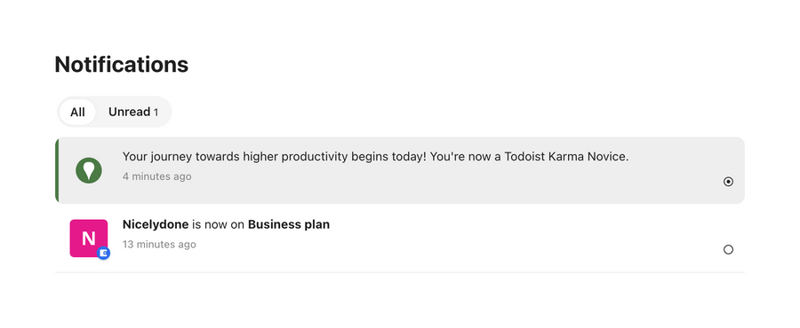 Todoist
				timeline & history ui component