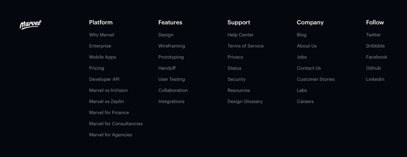 Marvel
				footer ui component