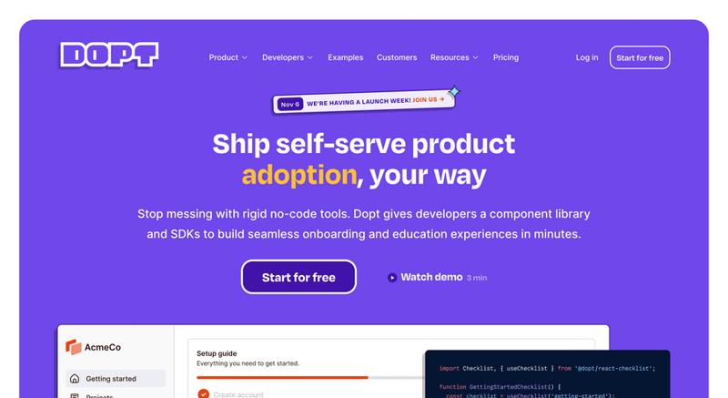 Dopt
				hero section ui component