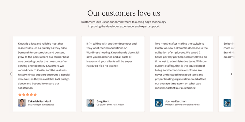 Kinsta
				testimonial ui component