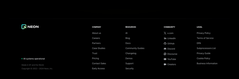 Neon
				footer ui component