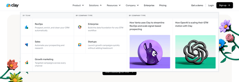 Clay
				flyout menu ui component
