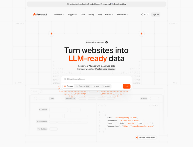 Firecrawl
				hero section ui component