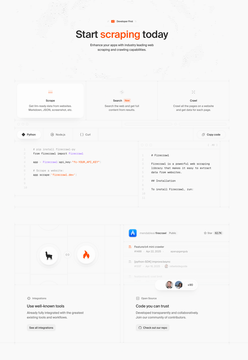Firecrawl
				bento box ui component